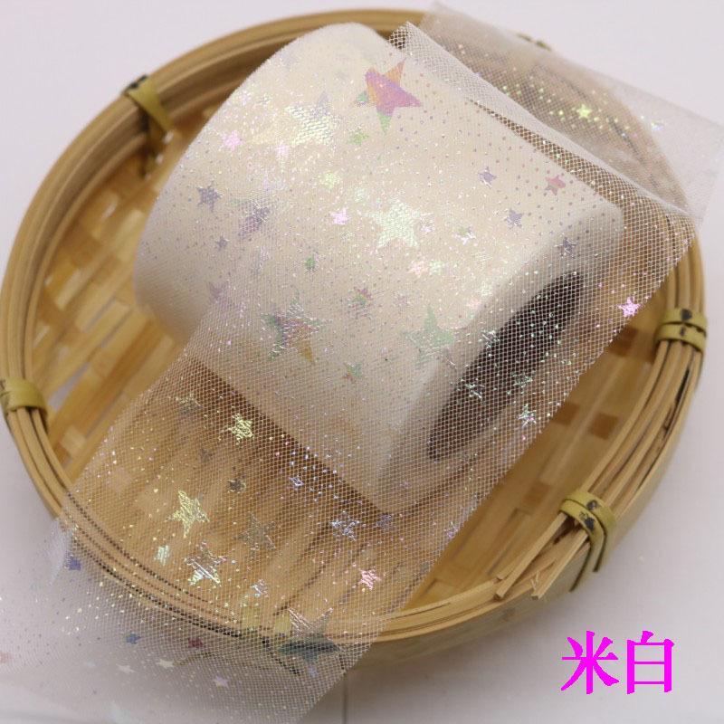 6cm*25Yards Rainbow Love Heart Tulle Ribbon for Crafts Gift Diy Package Wrap Decorative Ribbons Love Stars Lace Christmas Decor