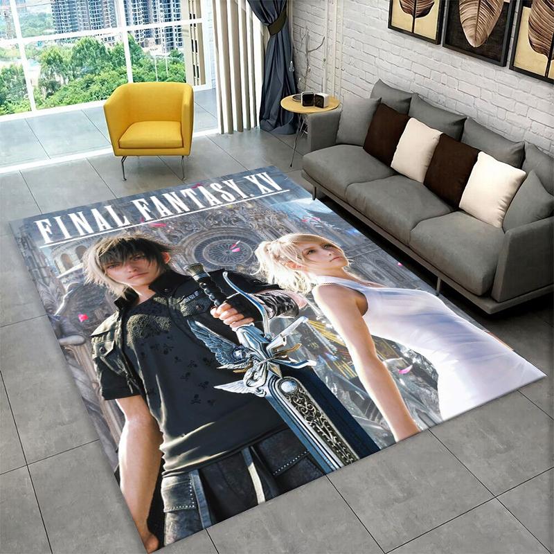 Cloud Tifa Final Fantasy Games Sephiroth Carpet Rug for Bedroom Living Room Sofa Playroom Doormat Home Decor,Area Rug Non-slip