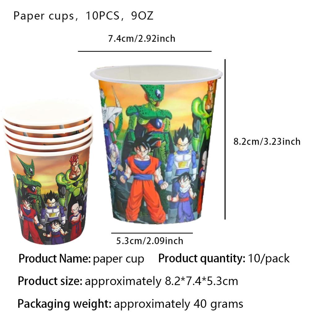 Dragon Ball Geburtstag Dekoration Set Tischdecke Teller Serviette Becher Kuchen Deko Partyhut Babyparty Dragon Ball Partygeschenke