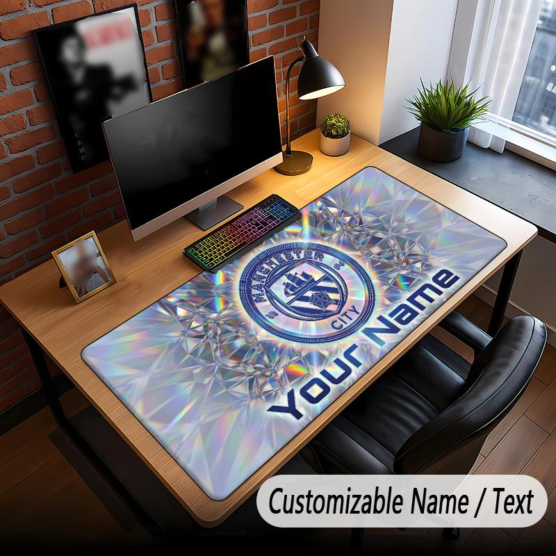 Large Mouse Pad Manchester City Print Custom Name Text Desk Mat for Office Gaming