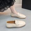Frühling Neuer Stil Flache Schuhe für Damen Runde Spitze Tiefer Ausschnitt Nieten Weiche Sohle Rutschfest Verschleißfest Einzelne Schuhe