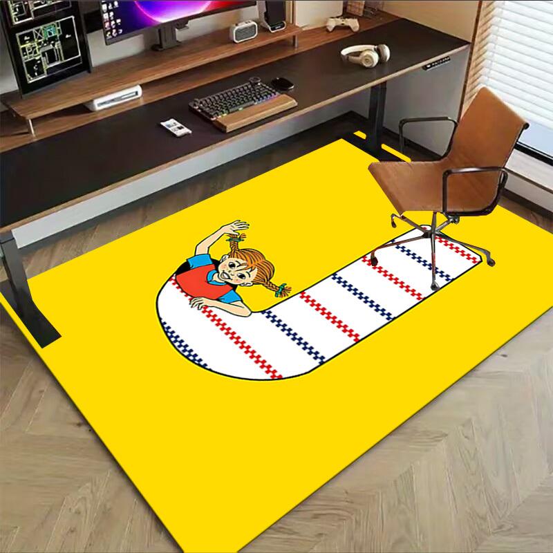 1 Pezzo Pippi Calzelunghe Tappeto da Pavimento Antiscivolo Extra Large, Ufficio, Famiglia, Camera da Letto, Studio Tappeto di Grande Area Tappeti da Interno