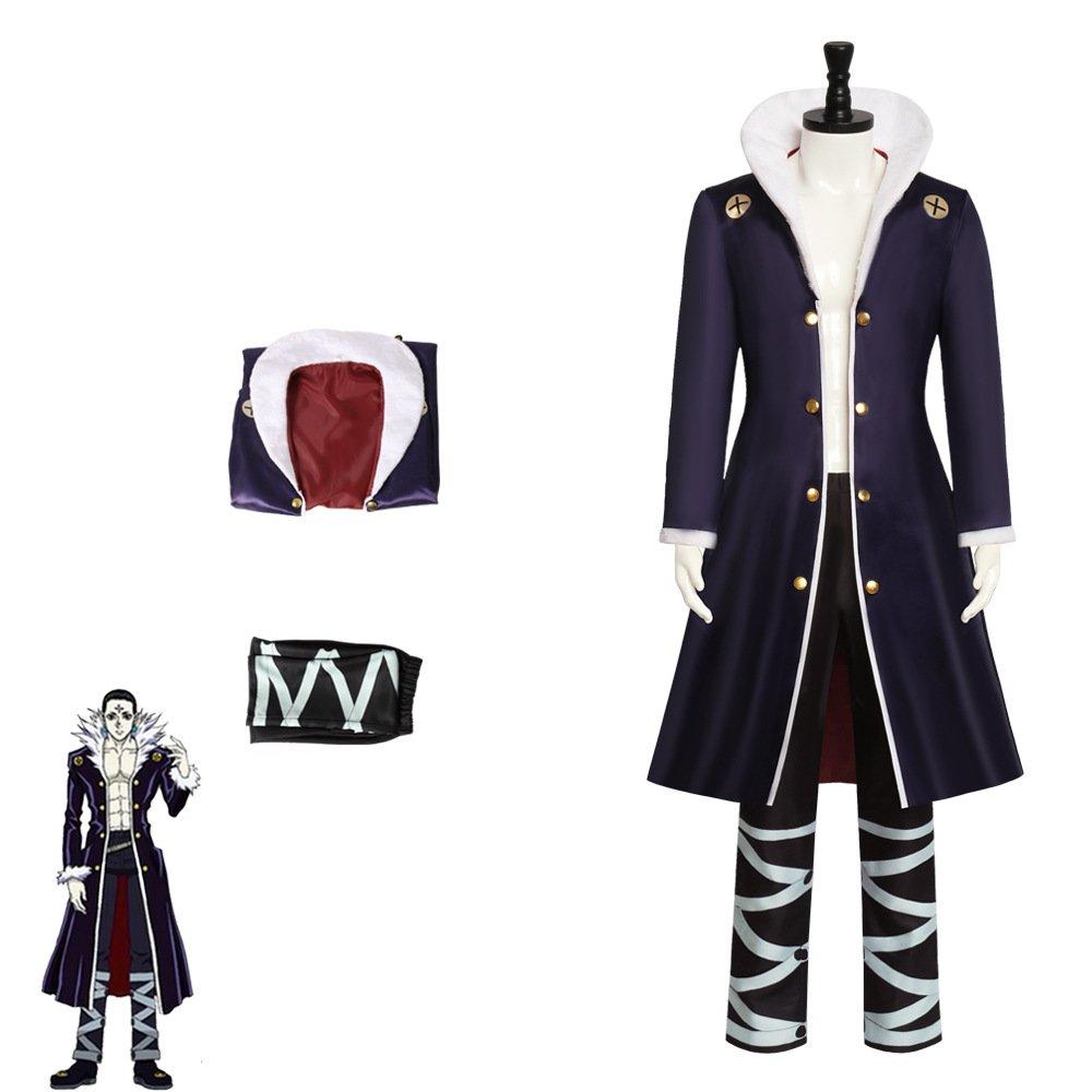 Hunter x Hunter Chrollo Lucilfer Disfraz Cosplay Halloween Set Completo, Traje Abrigo de la Tropa Fantasma de Anime