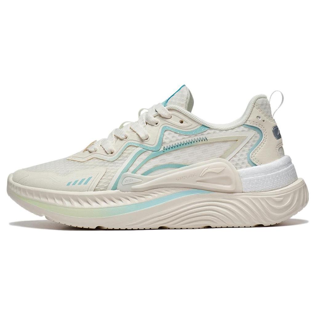 Li Ning Qing You Fabric Synthetic Leather Non-Slip Wear-Resistant Low-Top Sports Casual Shoes Women Sneaker Light-Blue AGLT058-1