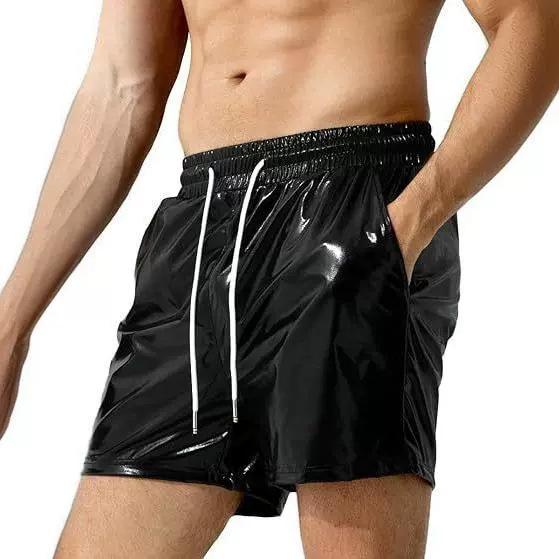 Pantalones cortos casuales de playa de charol para hombre 2024