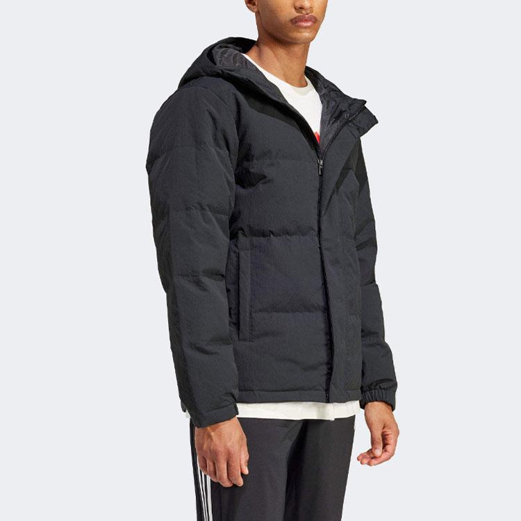 Adidas Essentials Regular Fit Warm Down Full Zip Padded Jacket Men Black IZ4883