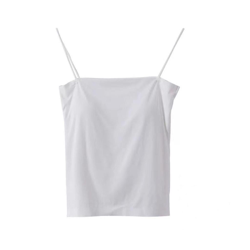 Modal Camisole with Built-in Pads, Versatile Seamless Tank Top, Anti-Exposure Lingerie for Students