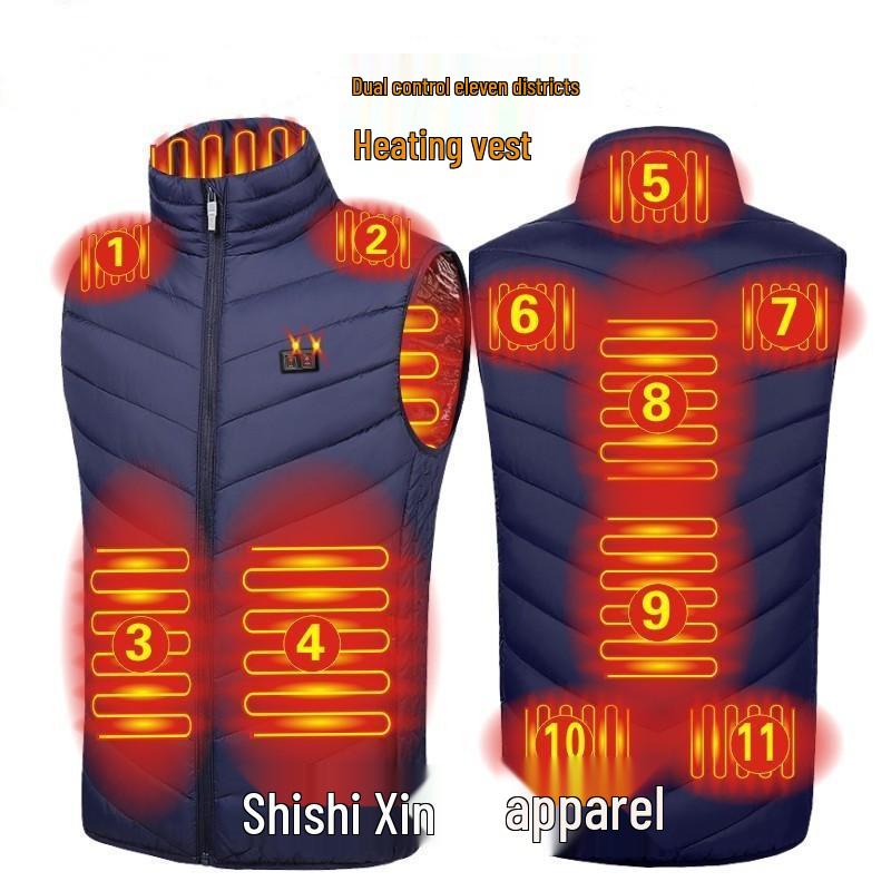 Men's Dual Control USB Heated Vest - 11 Zone, 3 Temperature Settings for Winter