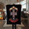 Guns N' Roses,pattern Flannel Blanket, High quality Comfortable for All Seasons, Home Decor, Warmth and Comfort, Perfect for Gifts.