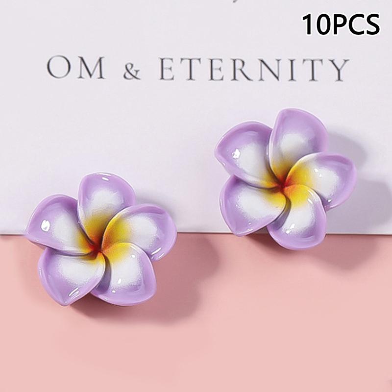 10Pcs Cartoon Simulation Flower Resin Series Jewelry Making Diy Accessories
