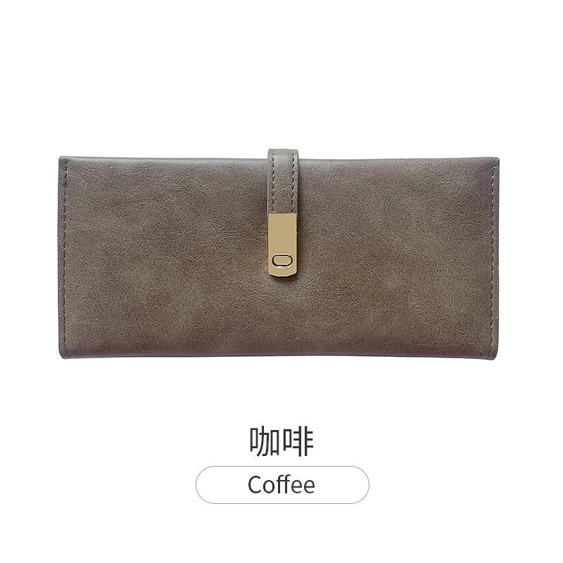 

Новый матовый кошелек женский длинный, легкий и тонкий ретро картхолдер студенческая застежка 20% скидка кошелек кофейный