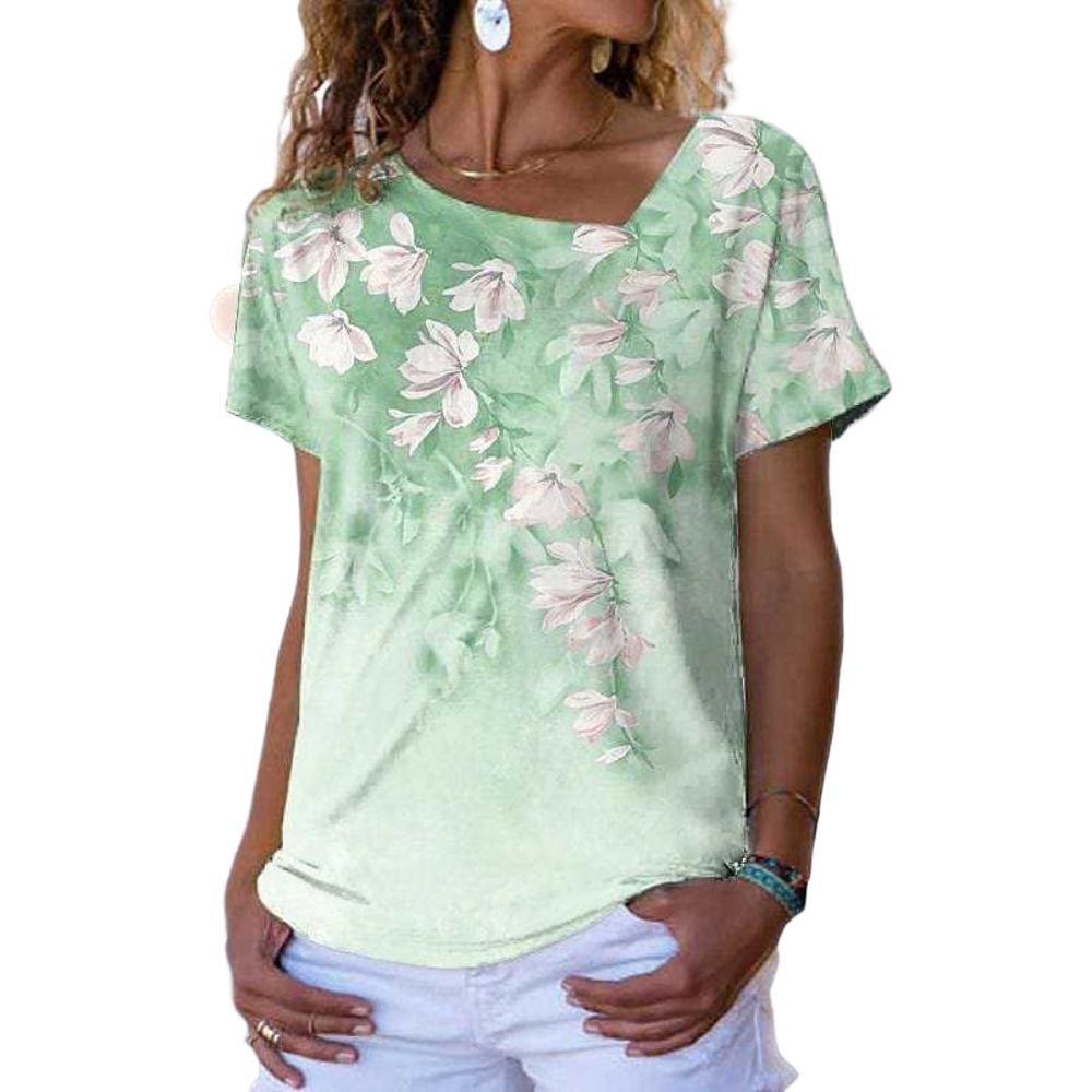 HNXC Damenmode, lässig, Sommer, einfarbig, kurzärmelig, Blusen und Hemden