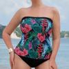 TS JYL-SW225 Printed Bandeau Plus Size Suit, Curvy Beach Swimwear For Ladies