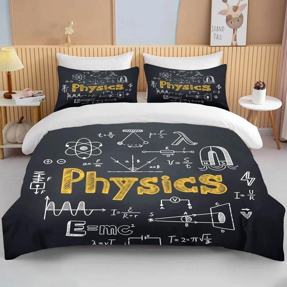 Mathematical Calculation Formula Bedding Set For Adults Bed Linen Design Bedclothes Luxury Home Textiles Black White Duvet Cover