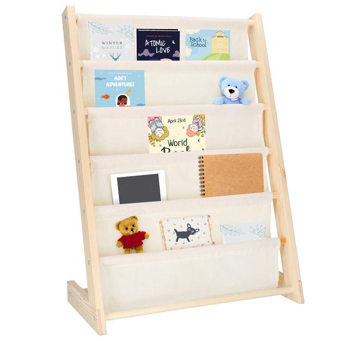 Springos® Étagère pour enfants à 5 niveaux cadre en bois – rangement pour jouets et livres Montessori, modulable et léger