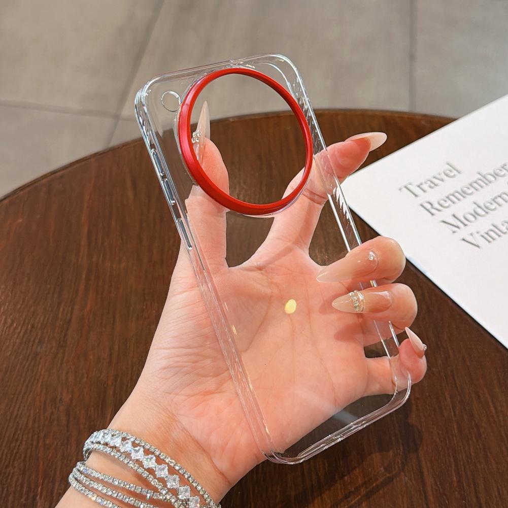 Ultra-Thin Clear Phone Case for VIVO X500 Pro Max X500 Pro X300 Ultra x300s X200s X200 Pro mini Red Camera Ring Protective Cover