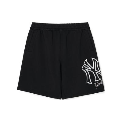 MLB New York Yankees Lockere Passform Buchstabendruck Freizeit-Shorts Unisex-Shorts Schwarz 3ASPB0243-50BKS