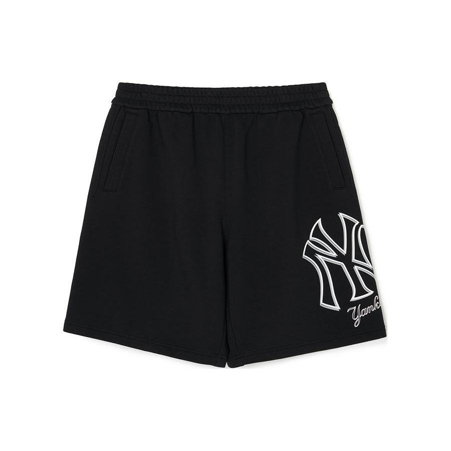 Shorts Décontractés Imprimé Lettres Coupe Ample MLB New York Yankees Unisexe Noir 3ASPB0243-50BKS M