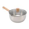 Japanese Saucepan Non Stick 20cm Diameter with Lid Wooden Handle Stainless Steel Milk Soup Pot for Home Kitchen