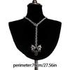 Gothic Bat O Ring Charm Neck Chain Gothic Necklace Heavy Duty Alloy Adjustable Length For Dramatic Outfit Accent