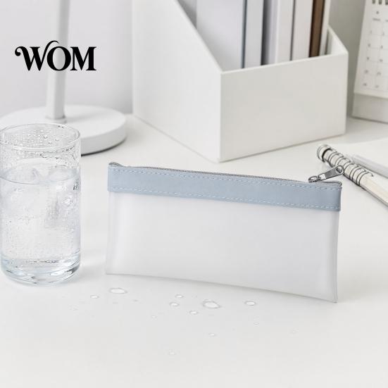 Small Desktop Decoration Pouch Clear Mesh Pencil Case, Large Transparent Pen for Girls, Waterproof Case Stationery Bag High School Students, Cosmetics