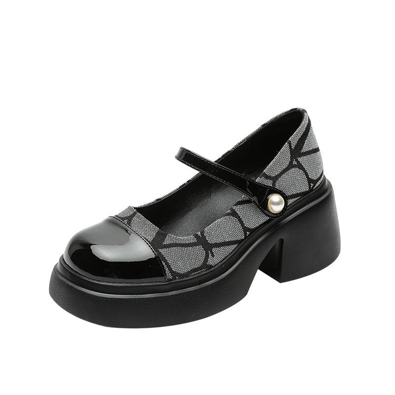 Retro Xiaoxiangfeng thick heel Mary Jane shoes women's spring new thick-soled muffin bottom Japanese single shoes versatile small leather shoes