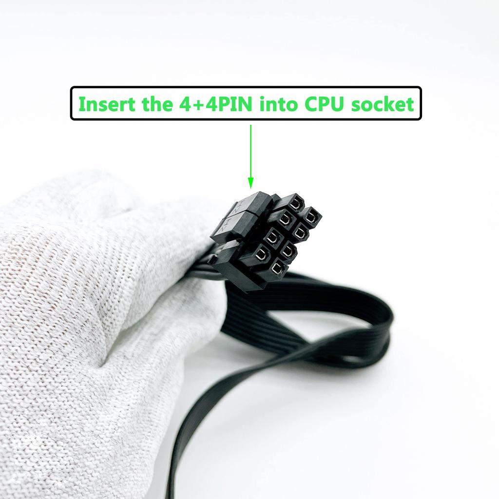 Funtin Seasonic PSU CPU Male To To EPS Cable for ASUS Modular Power Supplies Cable, 25-inch Male, 8-Pin 4+4-Pin (70cm)