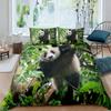 Kids Girls Duvet Cover 3D Panda Printed Cute Animals Bedding Set Panda Pattern For Bedroom Decoration Duvet Cover Simple Style