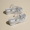 Fashion CRLAYDK Slide Sandals for Women Strappy Ladies Fashion Platform Open Toe Walking Wedge Rhinestone Beach Vacation Slippers