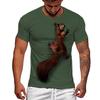 Cute Squirrel Animal 3D Printed Pattern Street Style Men's Casual T-shirt