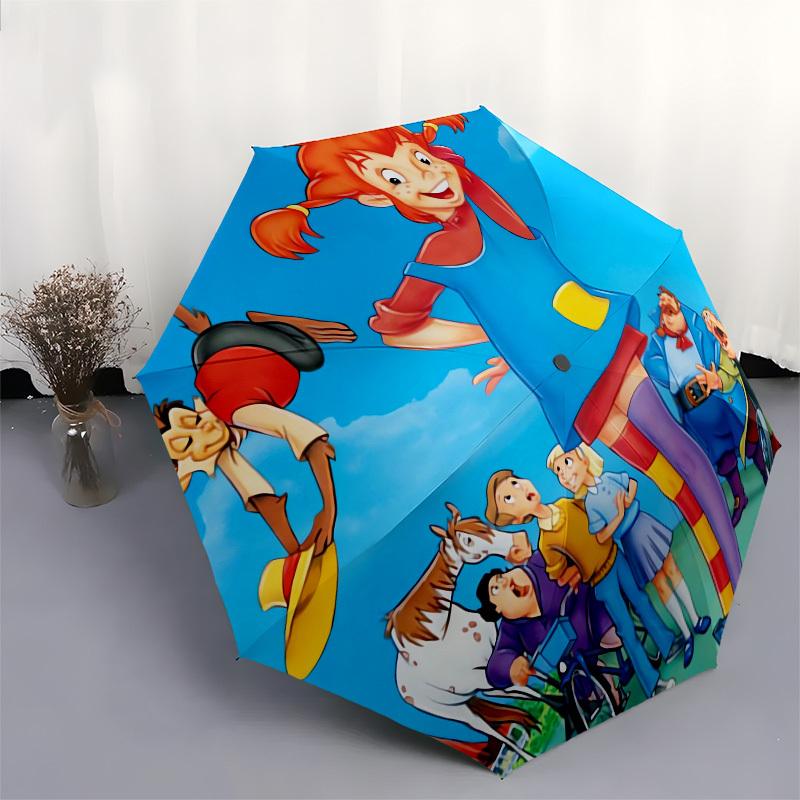 1pc Pippi Longstocking, Adventure Themed High-quality Umbrella,Automatic Opening and Closing Umbrella,Multi-functional Umbrella G0811192