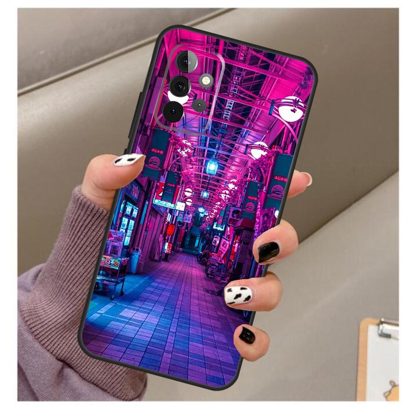 Japanese Night City Aesthetic Case For Samsung Galaxy A54 A34 A24 A14 A53 A33 A23 A13 A52 A32 A22 A12 A71 A51 A15 A25