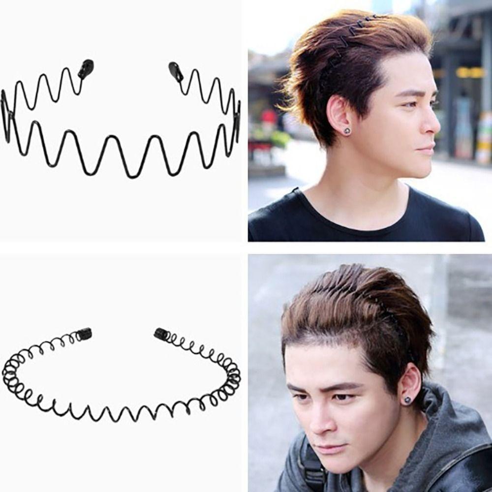 Alice Style Hair Styling Tool Sports Metal Hairband Wavy Headband Casual Headwear Black Head Hoop