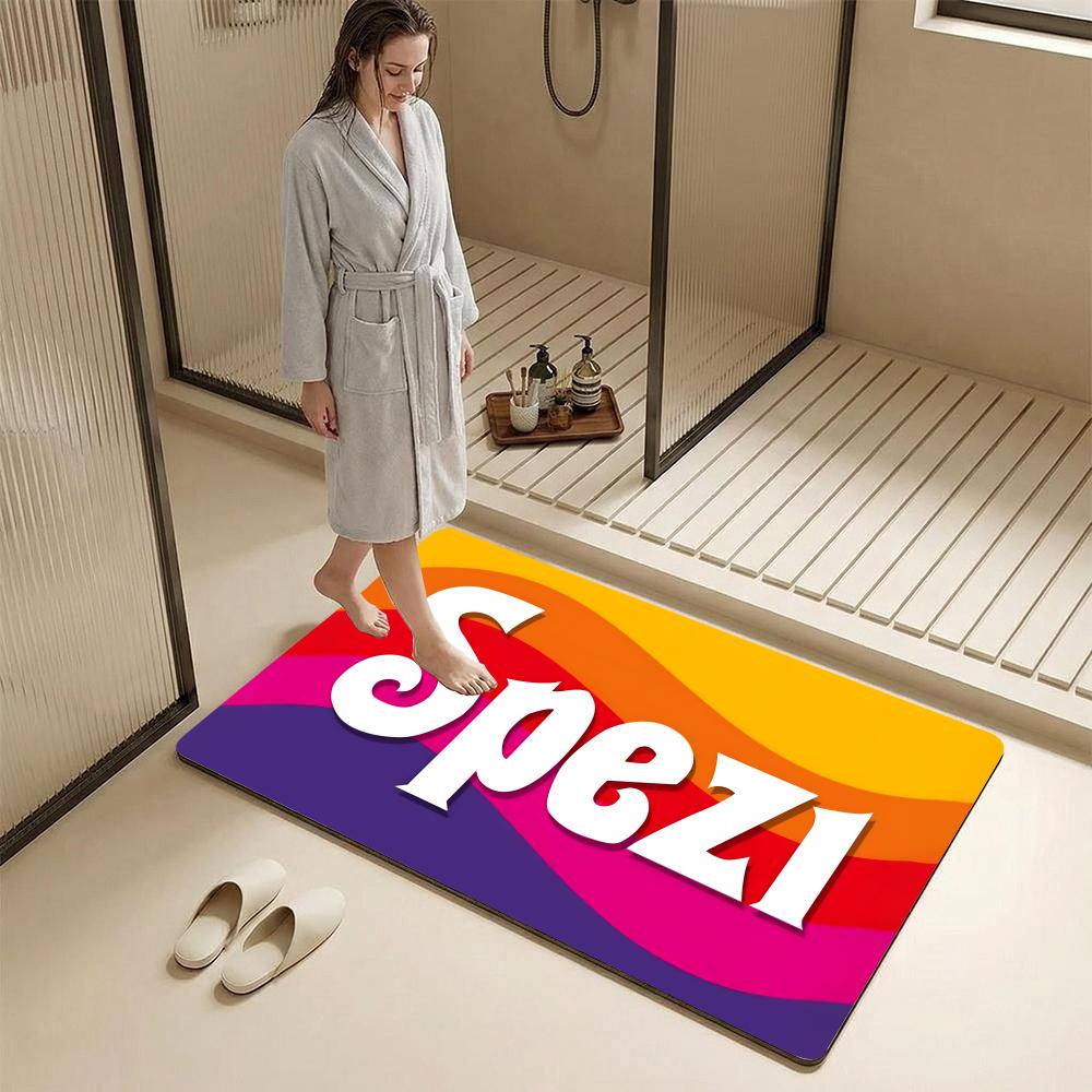 P-Paulaner Spezi Food Floor Mat Diatomite Bath Mat – Highly Absorbent, Non-Slip, Quick-Drying Bathroom Rug