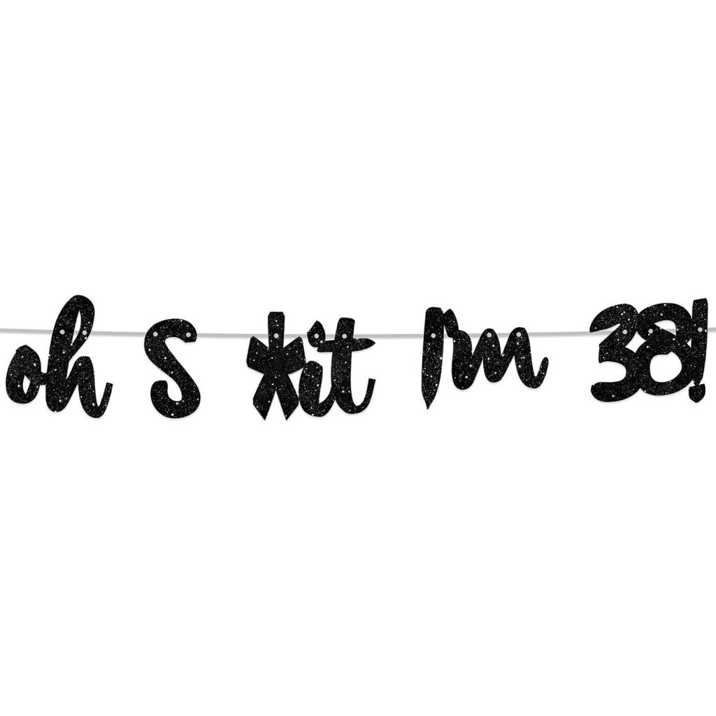 Oh I’m 30! Banner Backdrop Glitter Black Hallo Thirty Cheers to 30 Years Old Theme Decor for Man Woman Happy 30th Birthday Party Photo Studio Prop