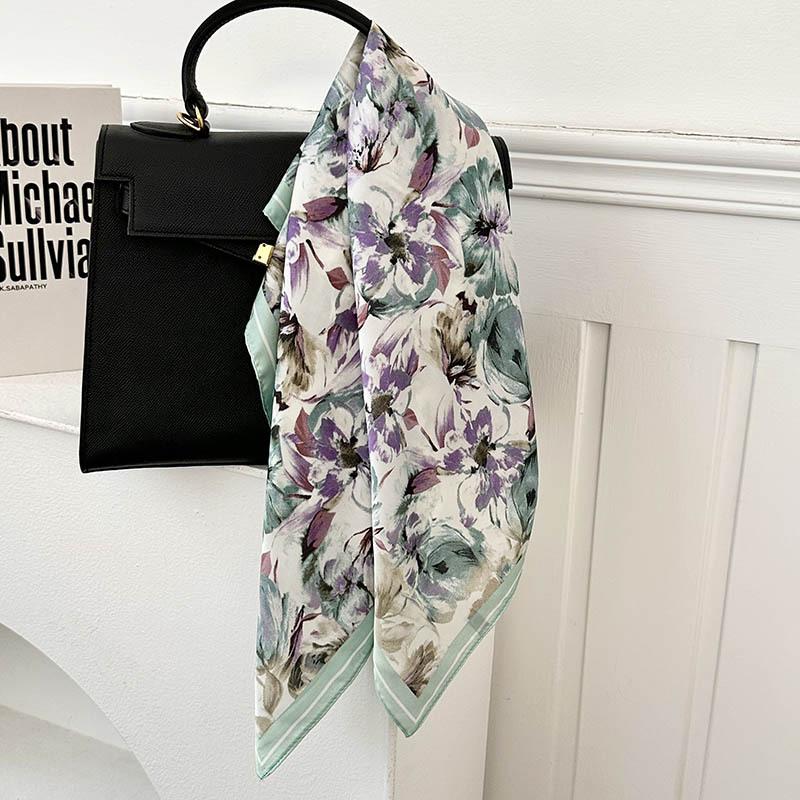 Silk Scarf Neck 70 Square Scarf New Printing Small Fresh Versatile Streamer Neck Protector Scarf Shawl