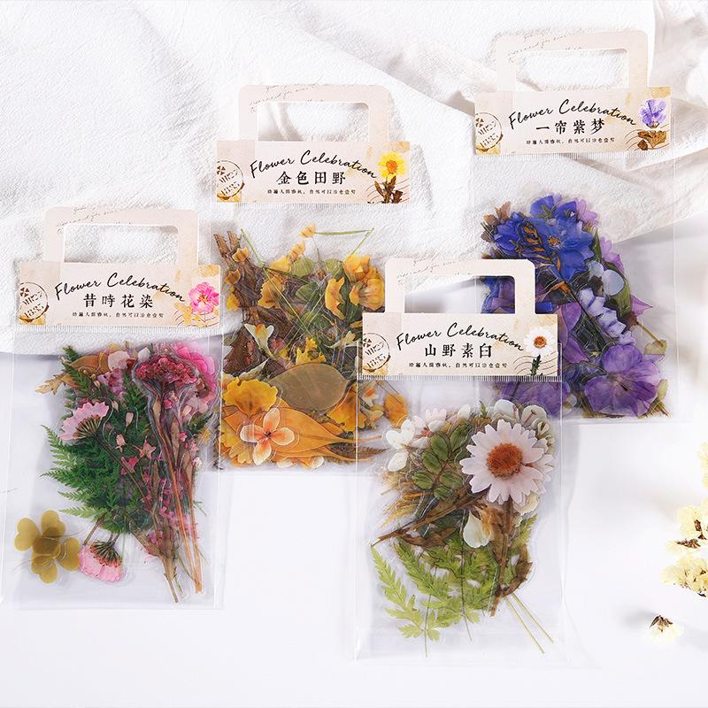 40pcs/pack Fresh Flowers Stickers Transparent Diary Scrapbooking Labels Planner Stickers Decorative Journal Stationery Stickers