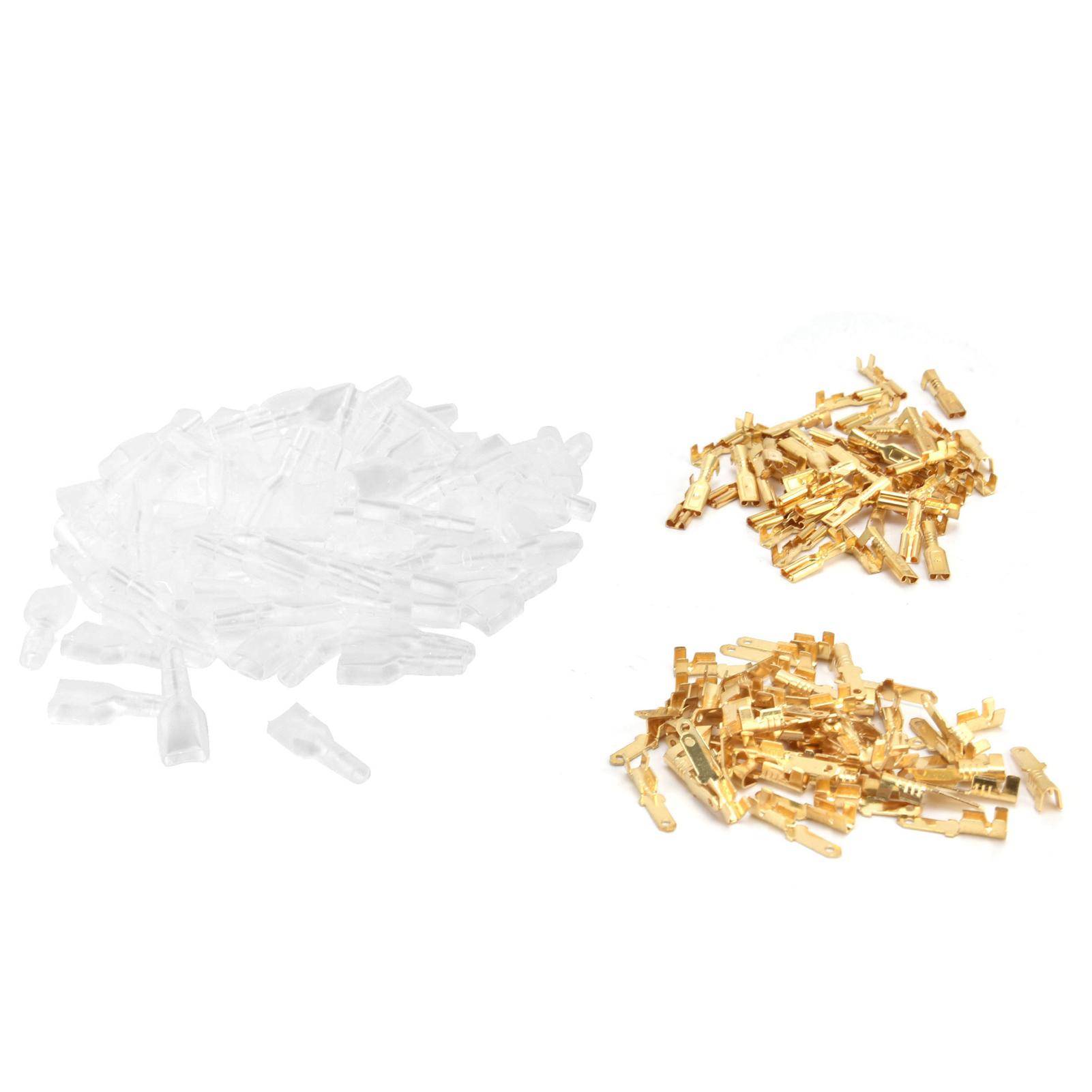 

Spade Connectors Brass Wire Terminal Block Transparent Crimp Sleeve Electrical Supplies 2.8mm