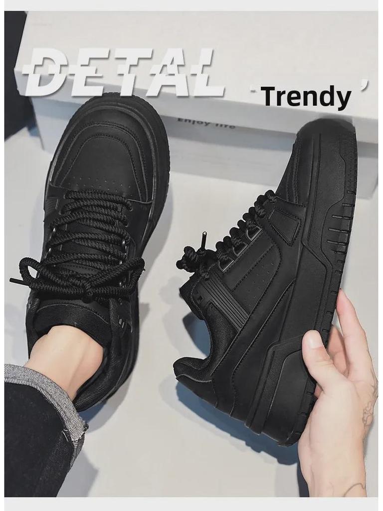Black Warrior Men's 2024 Autumn Casual Chef Shoes - Thick Sole Sports Sneakers for Kitchen and Winter