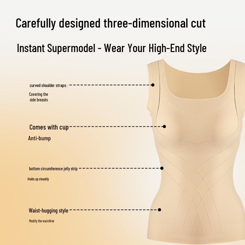 Women's Lifting Warm Vest: Slim Fit Sleeveless Base Layer with Heating, Chest Pads, and Abdomen Support for Autumn and Winter