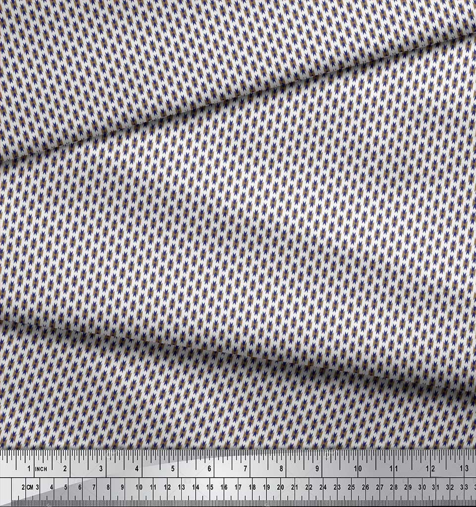 Soimoi Japan Crepe Satin Fabric Geometric Small Print Fabric by the metre 42 Inch