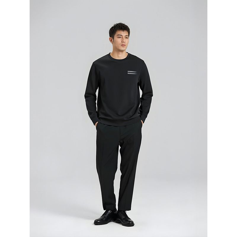Liquid Ammonia Double-Sided Mercerized Long-Staple Cotton Sweatshirt Men 2024 New Spring and Autumn Round Neck Export Men Casual Jacket