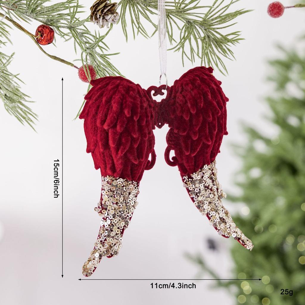 Flocked Candy Cane Decorative Flocked Christmas Ornament Holiday Hanging Decoration Christmas Themed Christmas Tree Decoration
