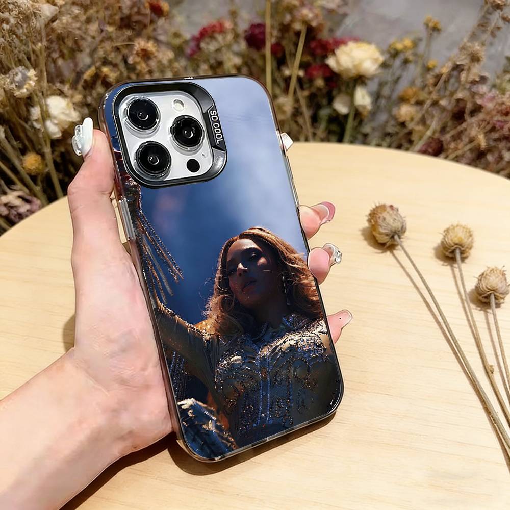 Singer B-Beyonce Phone Case For iPhone 17,16,15,14,13,12,11 Plus,Pro Max,XS,Colorful Silver Black Cover