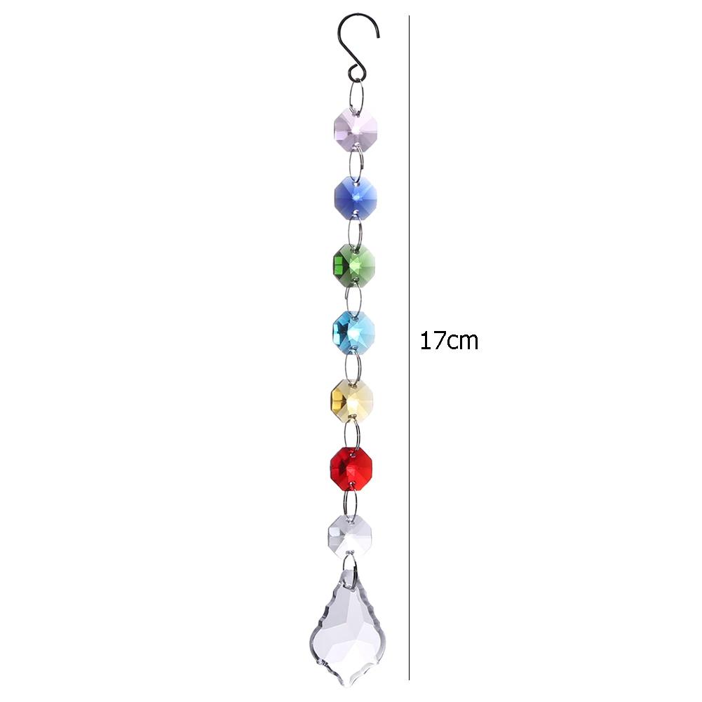 Colorful Octagonal Stone Tree Of Life Crystal Glass Pendant DIY Crystal Pendant Decoration Outdoor Light And Sun Catcher Crafts