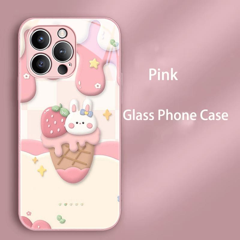 Glass Case For iPhone 16e 16 Pro Max Tempered Glass Fashion Cases For iPhone 11 Pro 12 13 Mini 14 15 Plus Hard PC Phone Cover