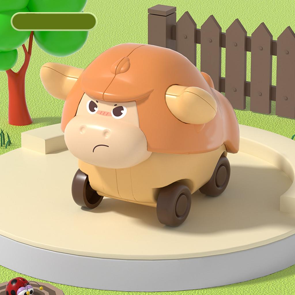 Press Calf Baby Crawling Grasping Educational Toy Car Sliding Interactive Animal Car
