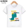 Cute Little Dinosaur Shortsleeved Tshirts for Children Boys And Girls Modal Top Baby Brother Outfits Kids Clothes