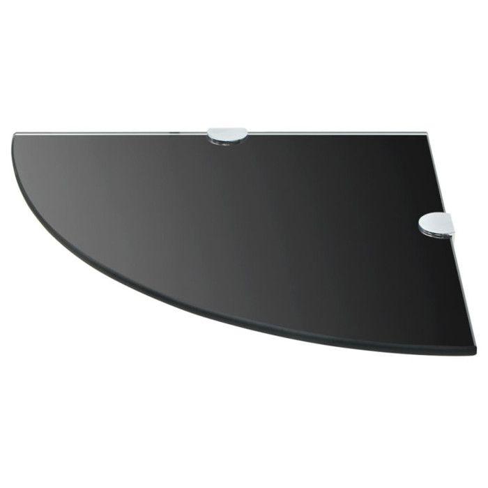 Étagère d'angle - vidaXL - Verre Noir - 35 x 35 cm - Verre trempé - Style contemporain