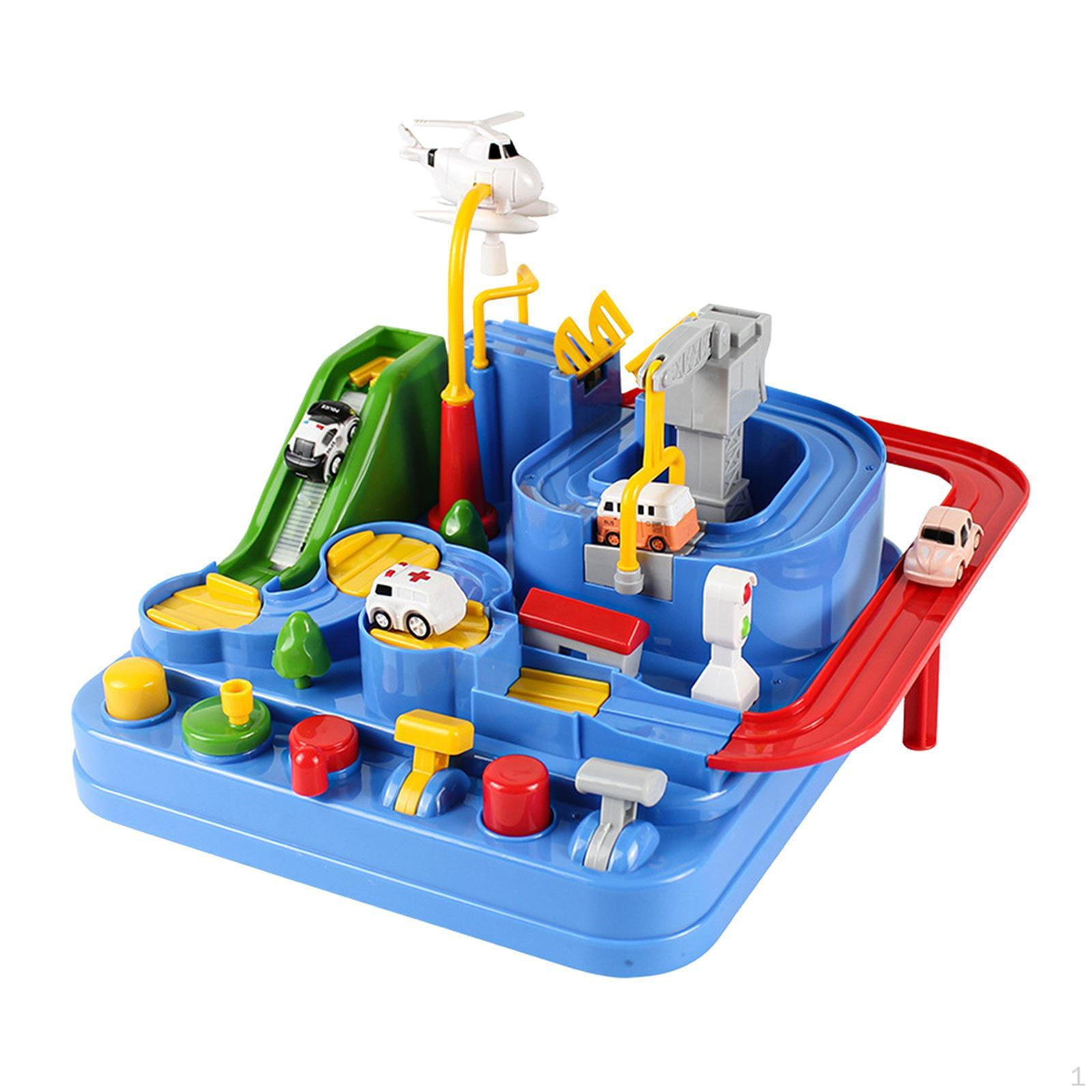 

Car Interactive Playset Parking for Vehicle Birthday Baby 2 Cars Blue